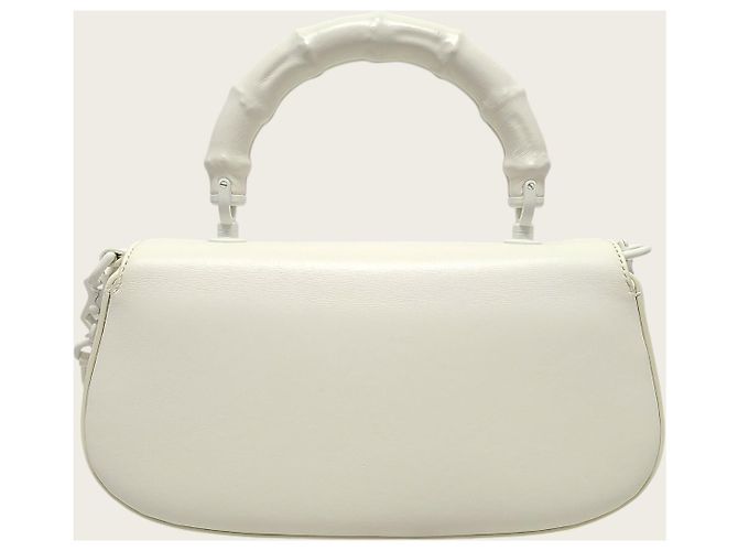 Bamboo Gucci Piccola borsa a manico superiore Diva in bambù e pelle bianca Bianco - vista 5