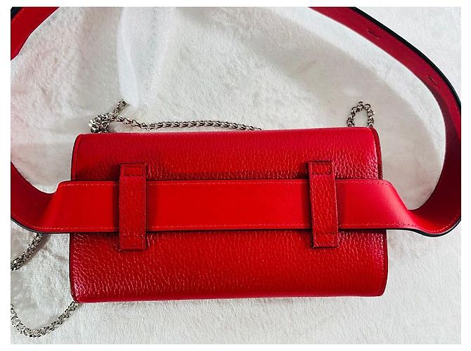 Christian Louboutin Borsa a tracolla con cintura in pelle Rosso - vista 9