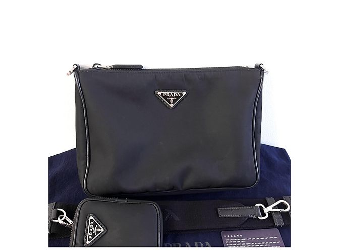 Prada Borsa a tracolla e messenger bag in nylon nero - vista 2