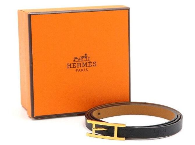 Hermès Black Leather Double Tour Strap Bracelet - view 7