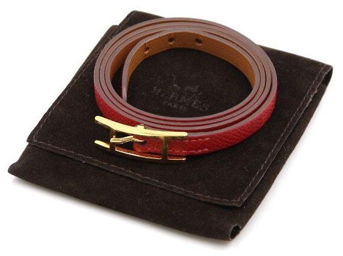 Hermès Pulsera Double Tour Roja - vista 7