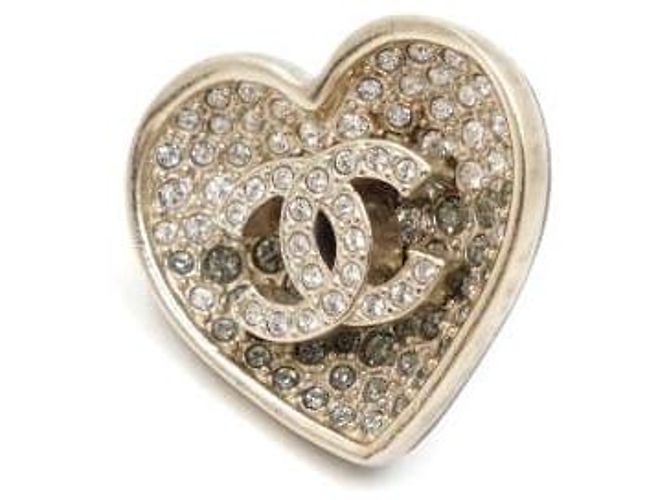 Chanel Orecchini Season Champagne Gold CC Crystal Heart D'oro - vista 2