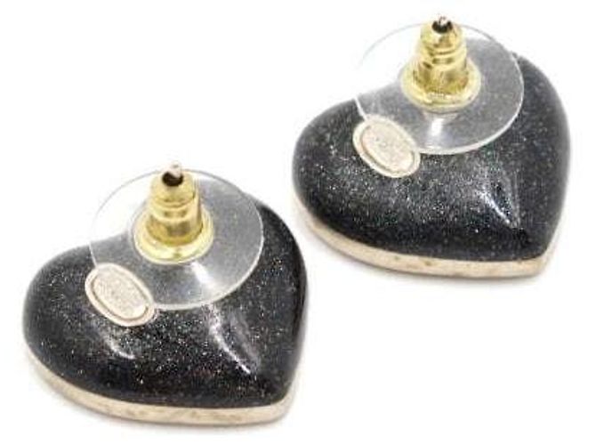 Chanel Orecchini Season Champagne Gold CC Crystal Heart D'oro - vista 3