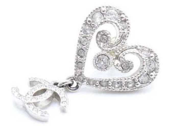 Chanel Orecchini pendenti Crystal Heart CC da donna Argento - vista 2