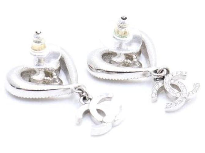 Chanel Orecchini pendenti Crystal Heart CC da donna Argento - vista 3