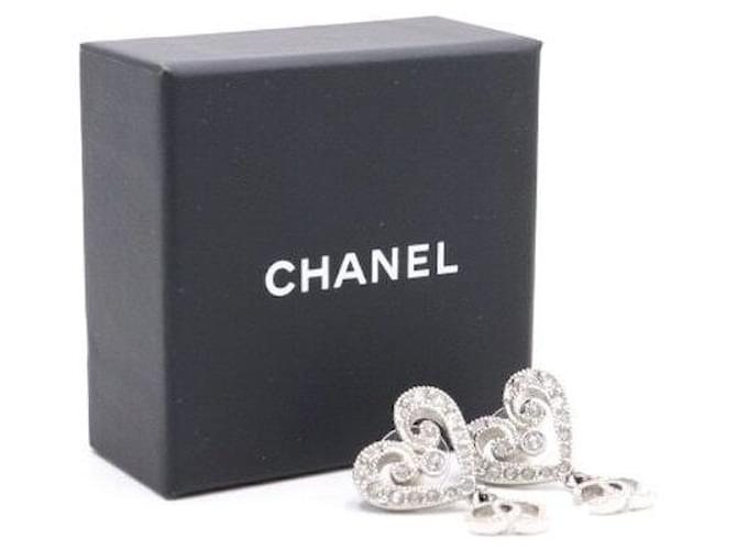 Chanel Orecchini pendenti Crystal Heart CC da donna Argento - vista 4