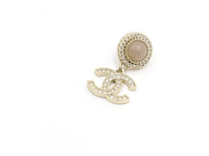 Chanel Orecchini Gold Crystal CC Logo D'oro - vista 2