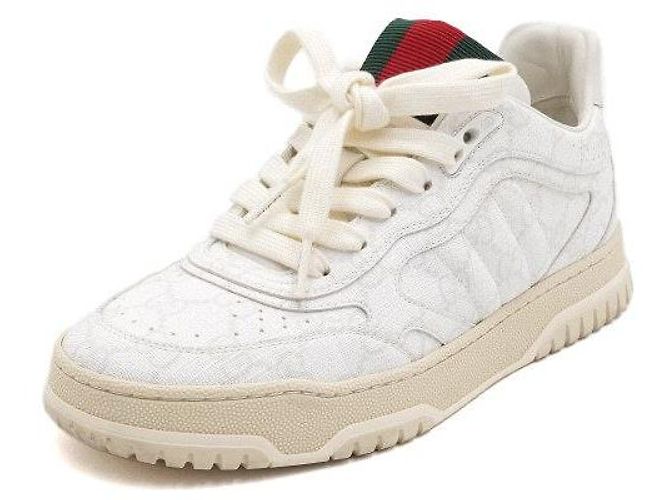 Gucci Sneaker Reweb in tela bianca da donna - vista 2