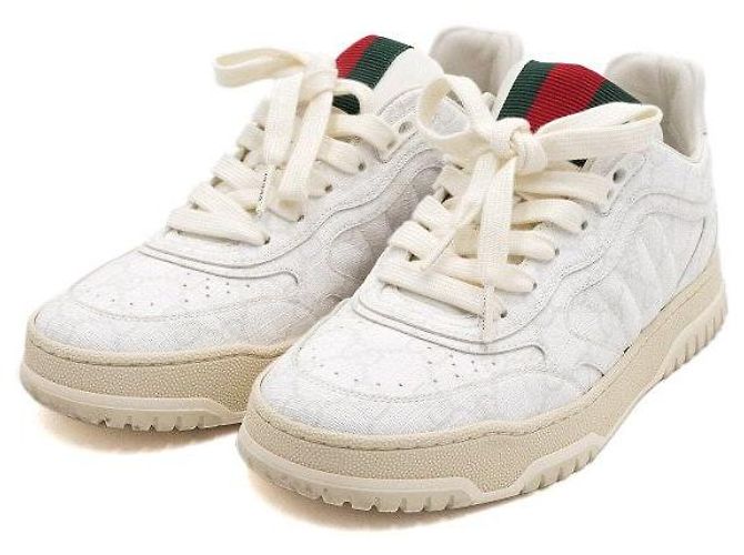 Gucci Sneaker Reweb in tela bianca da donna - vista 3