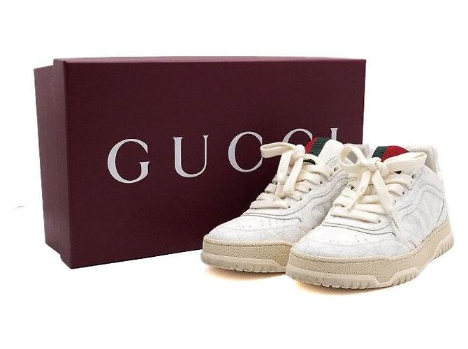 Gucci Sneaker Reweb in tela bianca da donna - vista 6