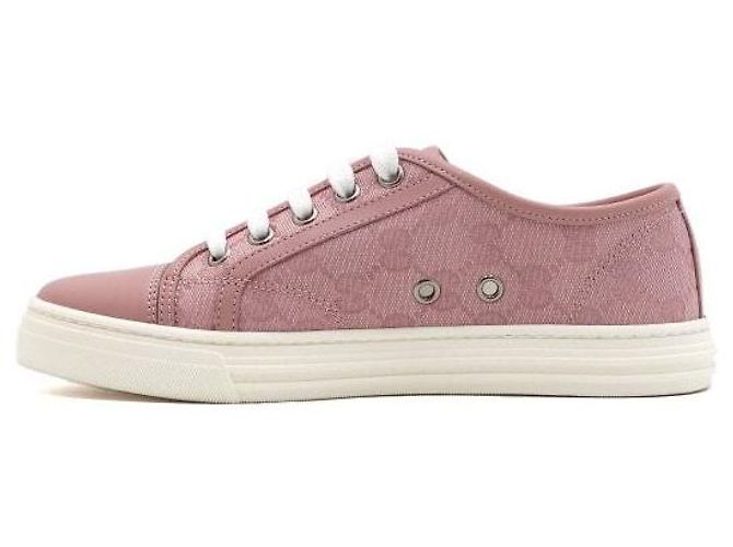 Gucci Sneakers basse GG Supreme in tela rosa - vista 4