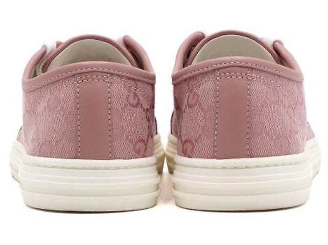 Gucci Sneakers basse GG Supreme in tela rosa - vista 5
