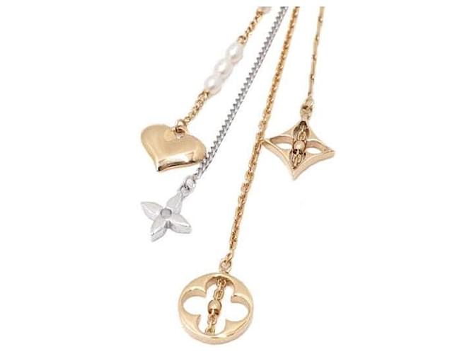 Louis Vuitton Orecchini pendenti con perla monogramma oro D'oro - vista 4