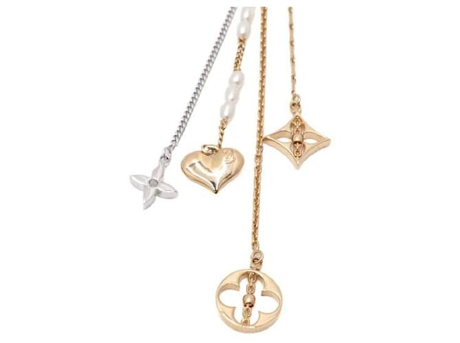 Louis Vuitton Orecchini pendenti con perla monogramma oro D'oro - vista 5