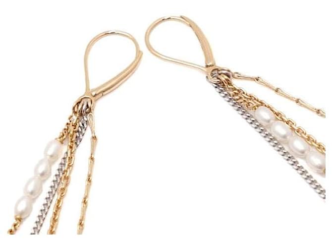 Louis Vuitton Orecchini pendenti con perla monogramma oro D'oro - vista 6