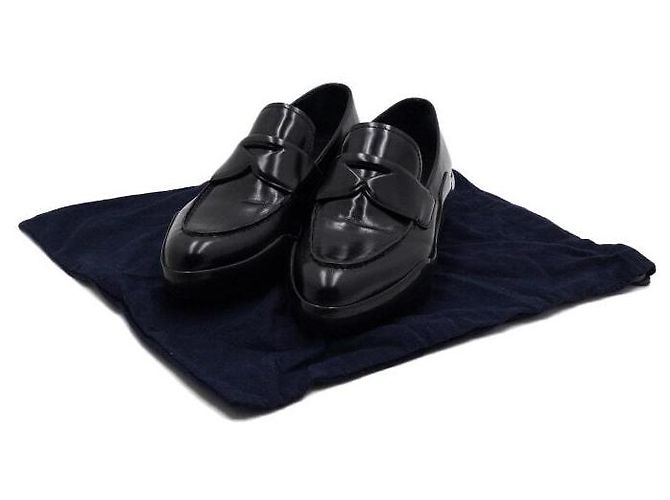 Prada Mocassini Penny con piattaforma in gomma spazzolata nera da donna - vista 10