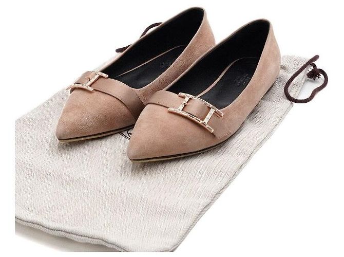 Hermès Ballerine DOUCE in scamosciato rosa - vista 8