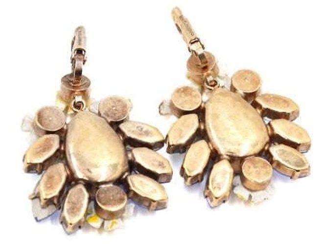 Dolce & Gabbana Blue Crystal Enamel Flower Decorative Earrings - view 4