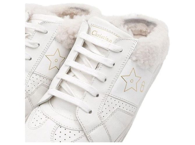 Dior Mules Star de piel de becerro y shearling blanco para mujer - vista 6
