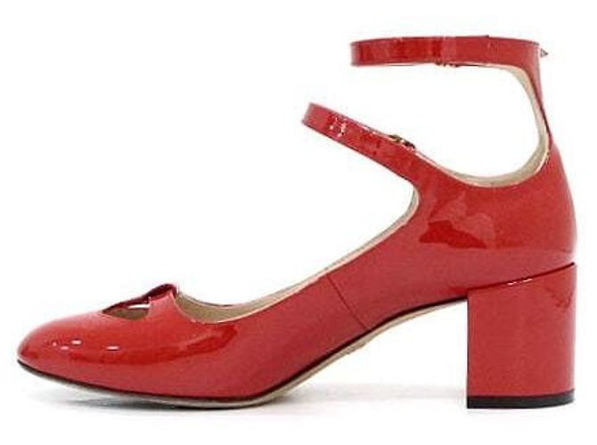 Dior Décolleté con cinturino in vernice rosso da donna - vista 4