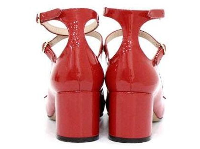 Dior Décolleté con cinturino in vernice rosso da donna - vista 5