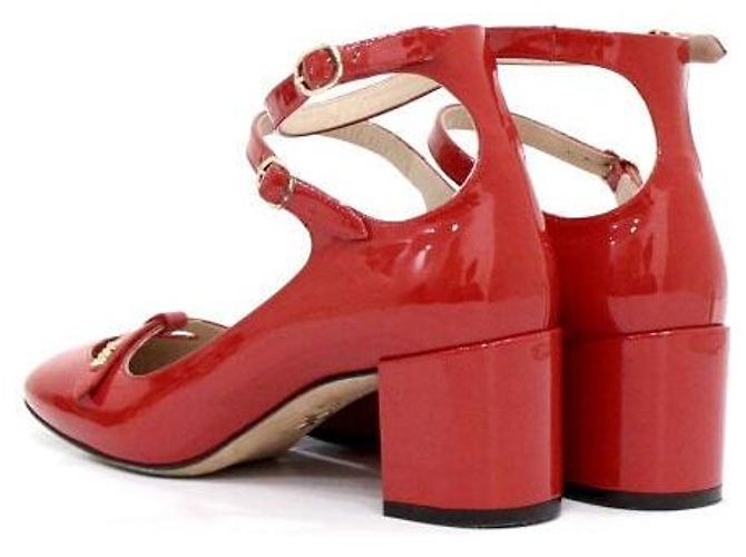 Dior Décolleté con cinturino in vernice rosso da donna - vista 6