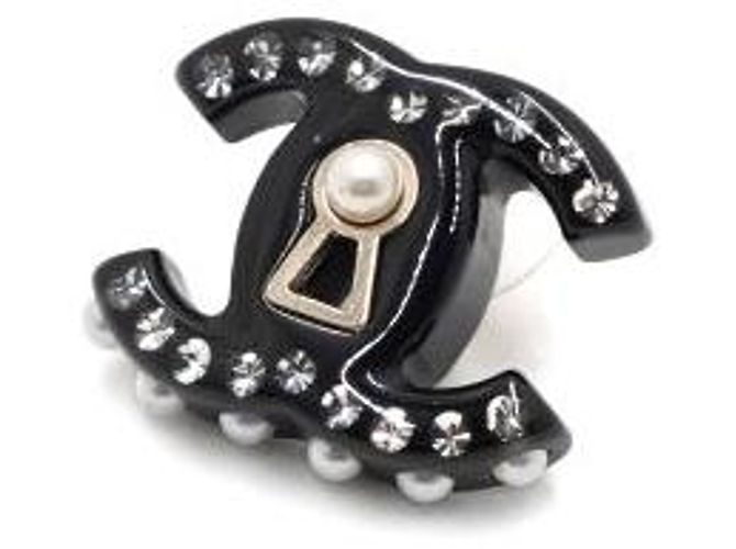 Chanel Orecchini Double CC in metallo dorato e cristallo D'oro - vista 2