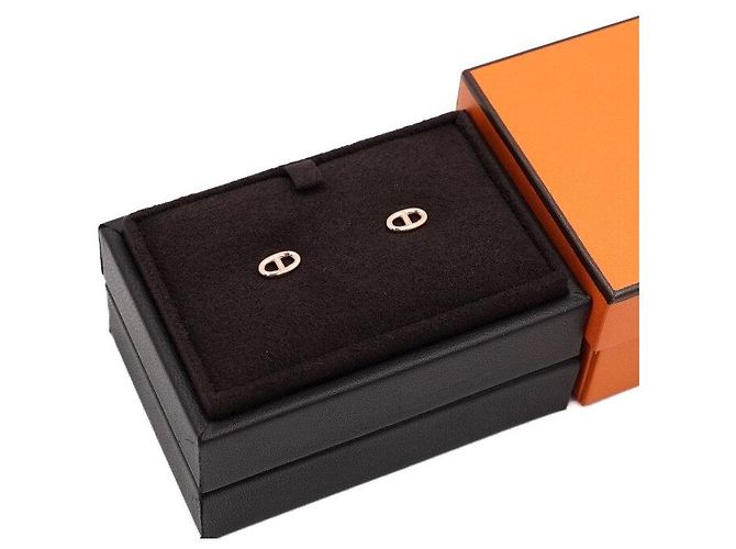 Hermès Pendientes CHAINE DANCRE Blue Stone en oro rosa Azul - vista 5