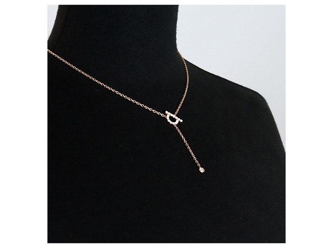 Hermès Collana lariat Finesse in oro rosa e diamanti - vista 5