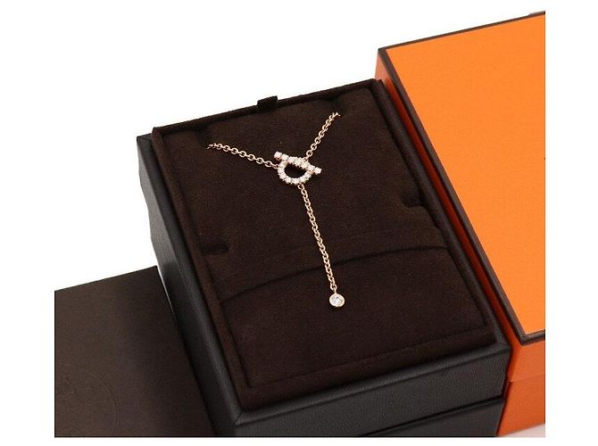Hermès Collana lariat Finesse in oro rosa e diamanti - vista 7