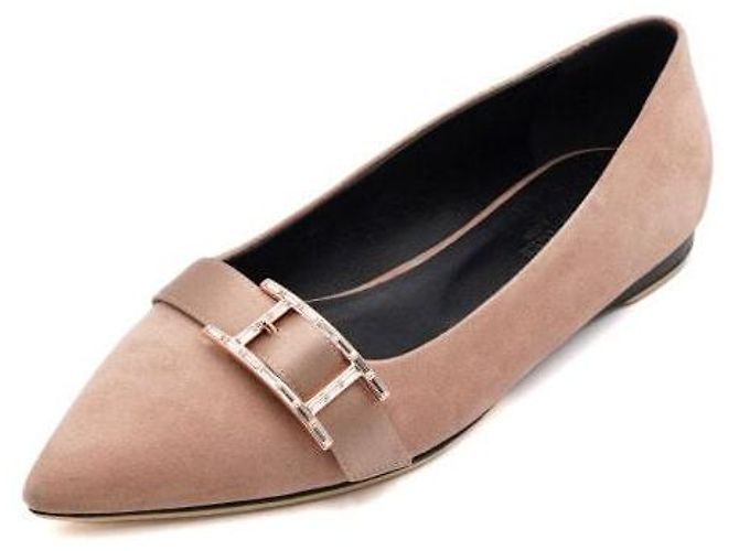 Hermès Ballerine DOUCE in scamosciato rosa - vista 2