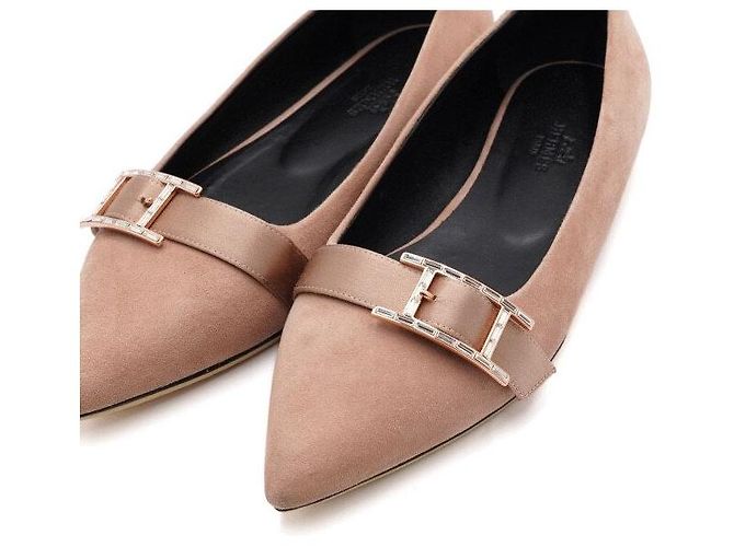 Hermès Ballerine DOUCE in scamosciato rosa - vista 5