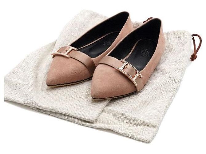 Hermès Ballerine DOUCE in scamosciato rosa - vista 7
