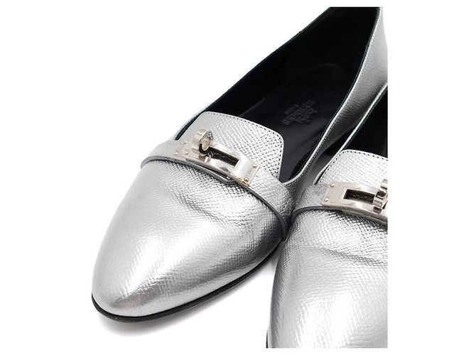 Hermès Scarpe basse Pegase Mini Kelly in pelle argento metallizzato da donna - vista 5