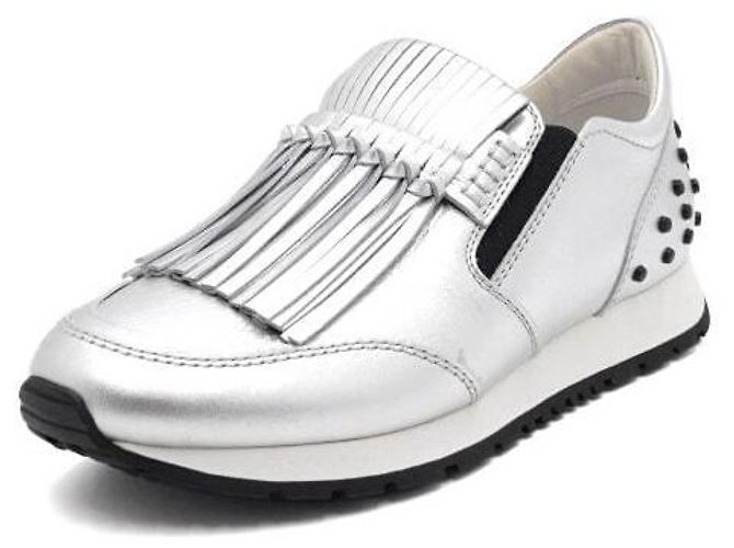 Tod's Sneaker da donna argentate metallizzate con frange kiltie e nappe Argento - vista 2