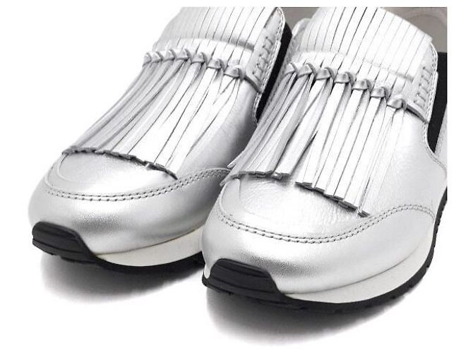Tod's Sneaker da donna argentate metallizzate con frange kiltie e nappe Argento - vista 5