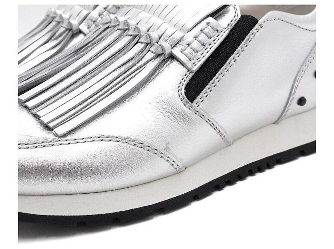 Tod's Sneaker da donna argentate metallizzate con frange kiltie e nappe Argento - vista 6