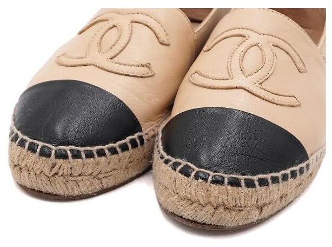 Chanel Sneakers bicolore in pelle di agnello beige con logo CC per donna Marrone - vista 5