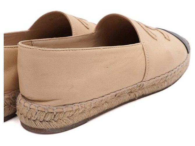 Chanel Sneakers bicolore in pelle di agnello beige con logo CC per donna Marrone - vista 8