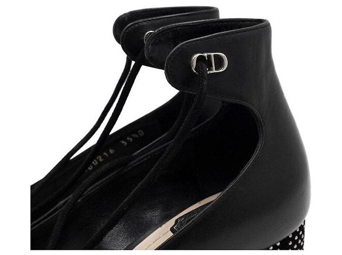 Dior Décolleté con cinturino da donna in pelle nera con borchie argentate Nero - vista 6