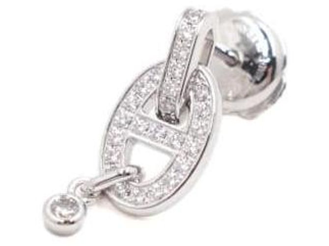 Hermès Orecchini Chaine d'Ancre Enchainee Oro Bianco e Diamanti Carat - vista 3