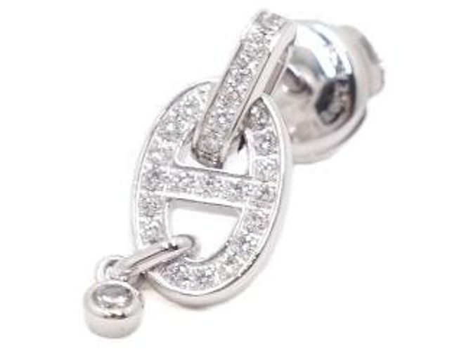 Hermès Orecchini Chaine d'Ancre Enchainee Oro Bianco e Diamanti Carat - vista 4