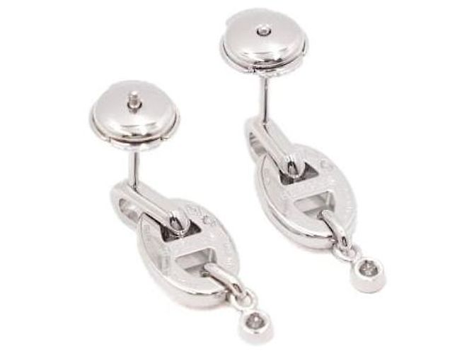 Hermès Orecchini Chaine d'Ancre Enchainee Oro Bianco e Diamanti Carat - vista 5