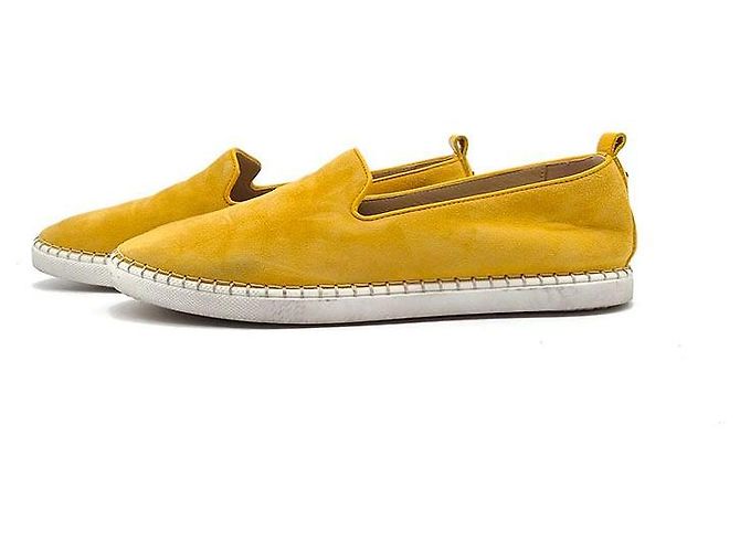 Hermès Mocassini in scamosciato Giallo - vista 3