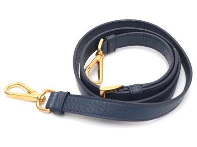 Prada Borsa Tote Viteo Daino con logo dorato Blu - vista 20