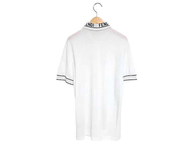 Fendi Kurzärmeliges Poloshirt mit Logo Weiß - Ansicht 2