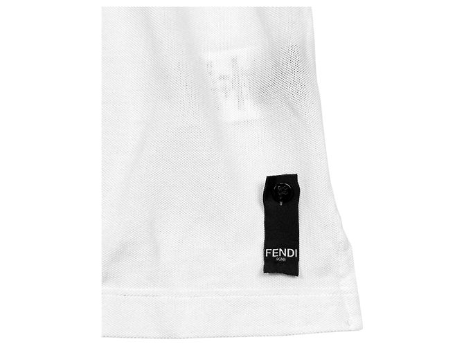 Fendi Kurzärmeliges Poloshirt mit Logo Weiß - Ansicht 3