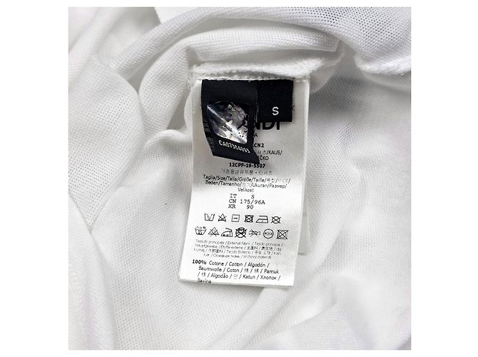 Fendi Kurzärmeliges Poloshirt mit Logo Weiß - Ansicht 5