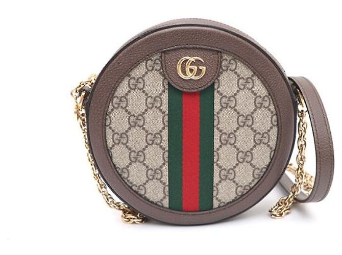 Gucci Mini borsa a tracolla GG Round con catena e borsa a tracolla Marrone - vista 10
