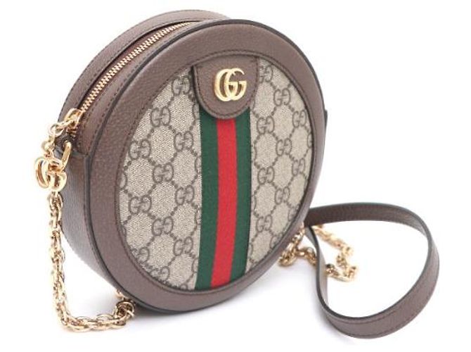 Gucci Mini borsa a tracolla GG Round con catena e borsa a tracolla Marrone - vista 11